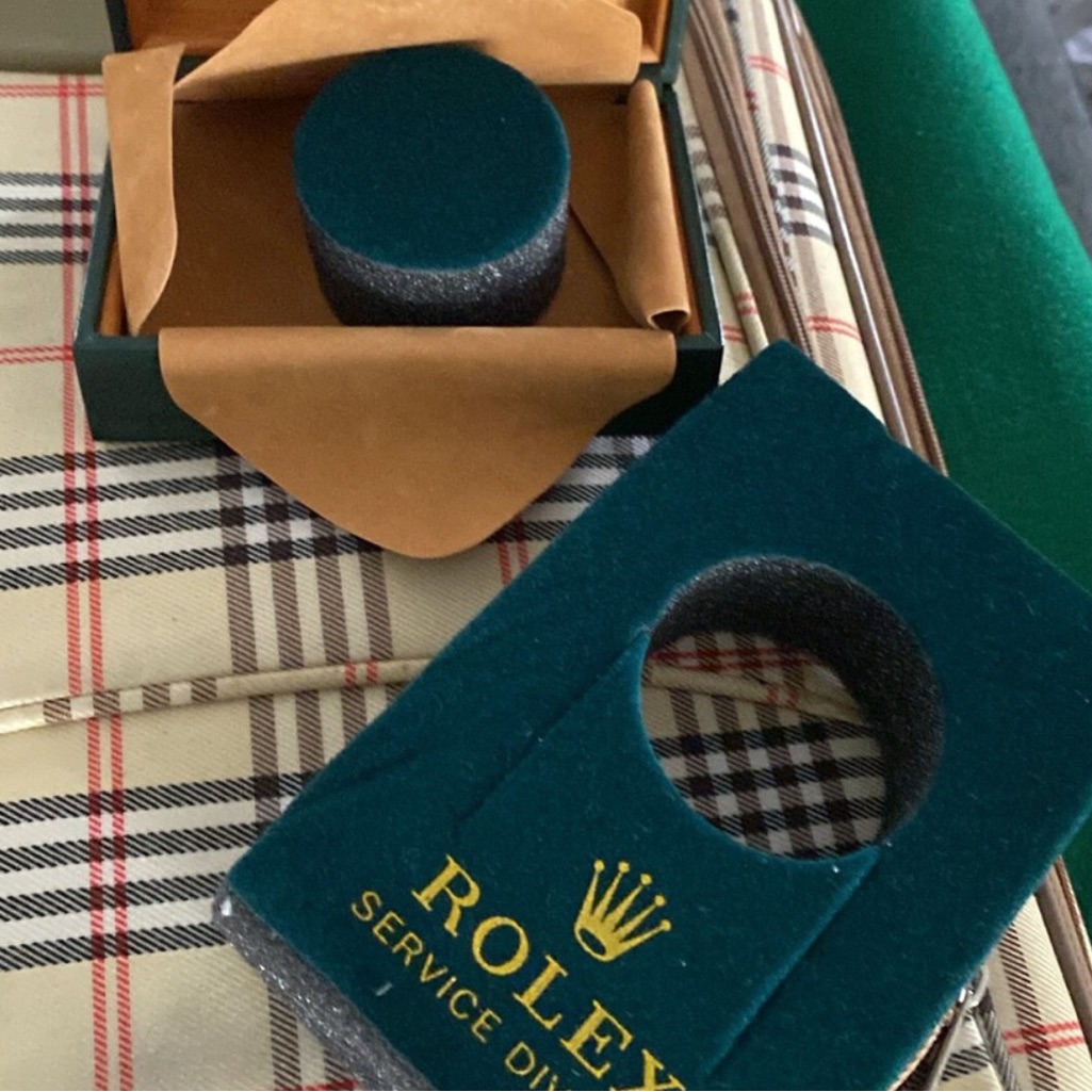 Rolex Vintage Leather Genuine Box With Signature And Rolex Nightstand Pillow